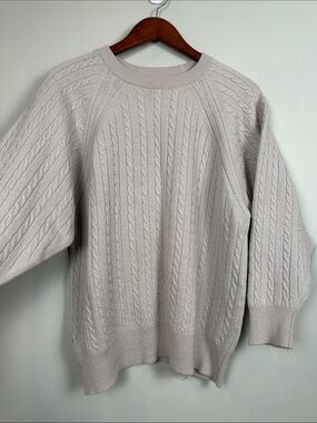 Scottish Lambswool vintage cable knit sweater neutral pullover business casual